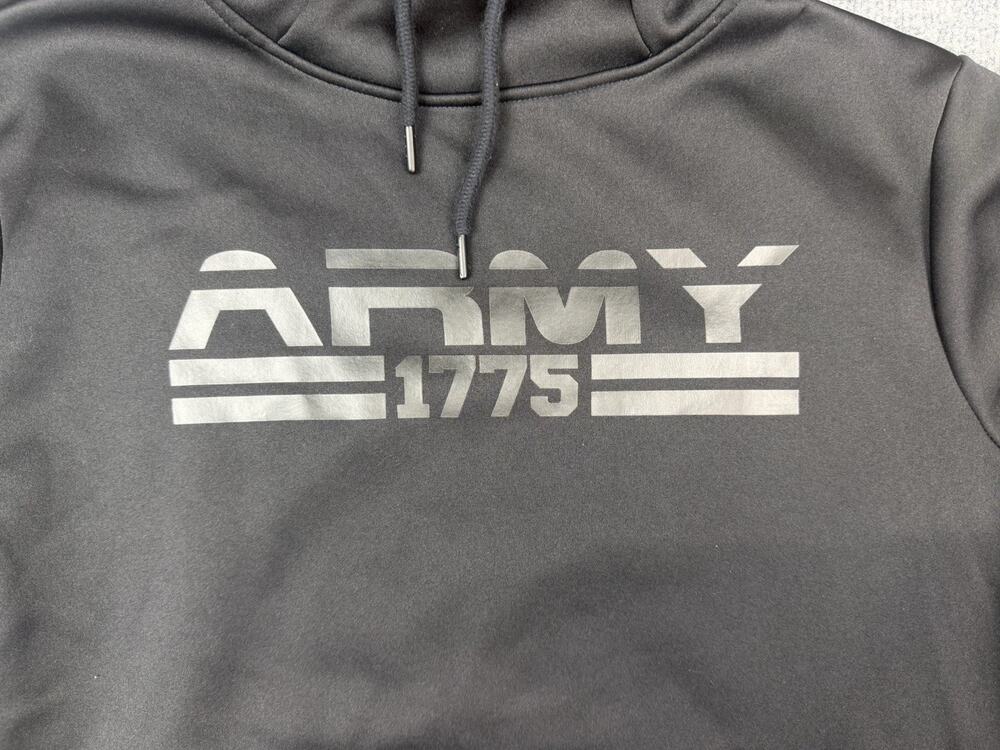 Army Hoodie Mens Small Black Performance American Flag Pullover Sweatshirt